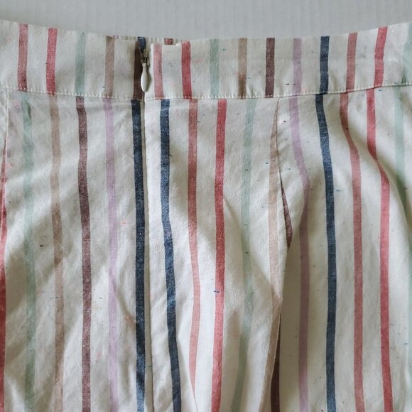 Madewell Cotton Blend Stripped Button Down the Side Skirt Size 4 - Picture 8 of 16